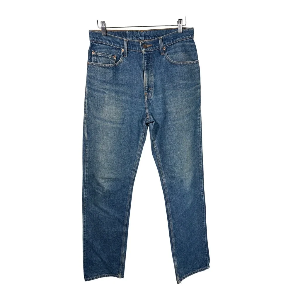 VTG Levis 505 Regular Fit Straight Leg Jeans Mens 32x34 Blue Medium Wash Denim